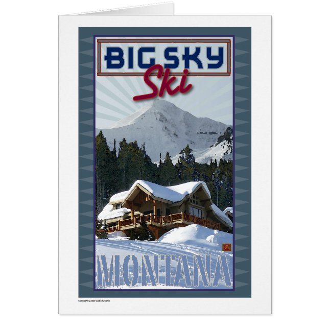 TRAVEL-Montana-Ski Big Himlar Hälsningskort (Framsidan)