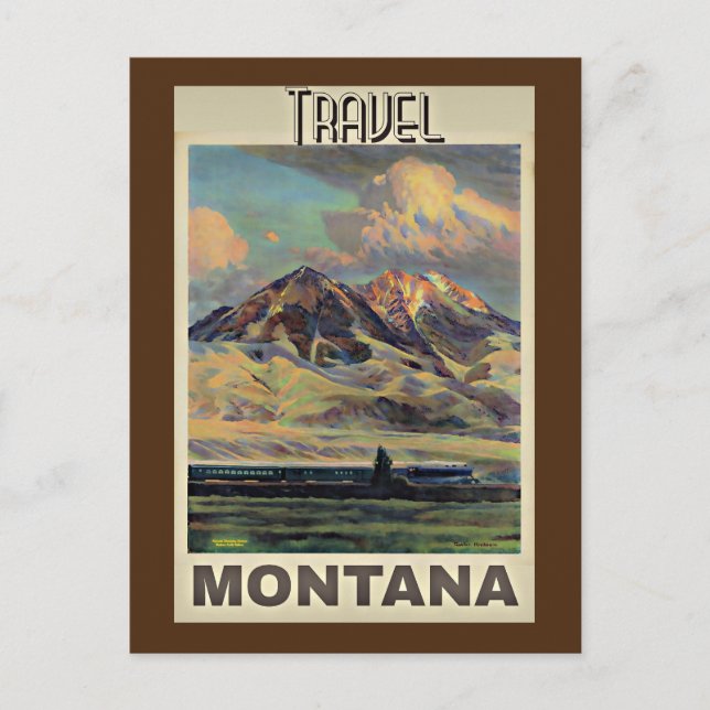 Travel Montana, vintage affisch Vykort (Framsida)