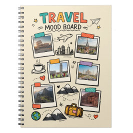 Travel Mood Board Dream Trip Journal Cover Anteckningsbok