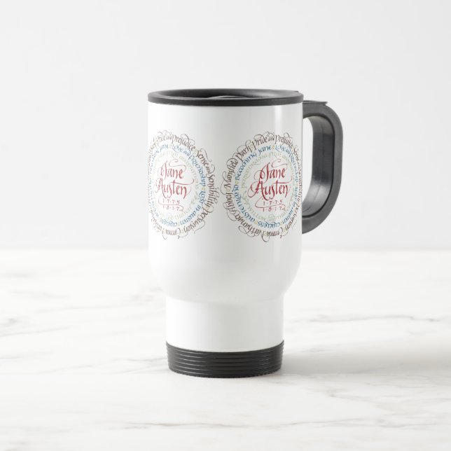 Travel mug - anpassningar för Jane Austen Resemugg (Framsida höger)