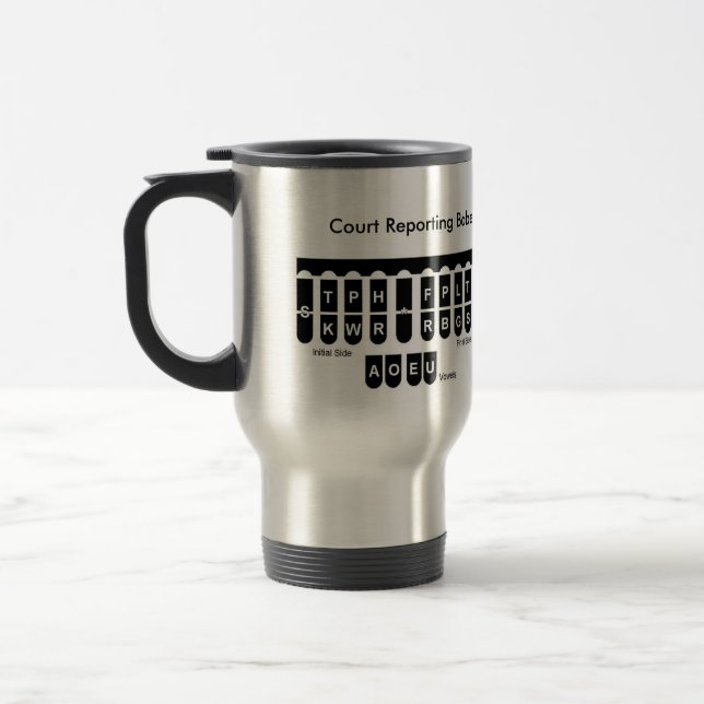 Travel mug - domstol som anmäler baben resemugg (Vänster)