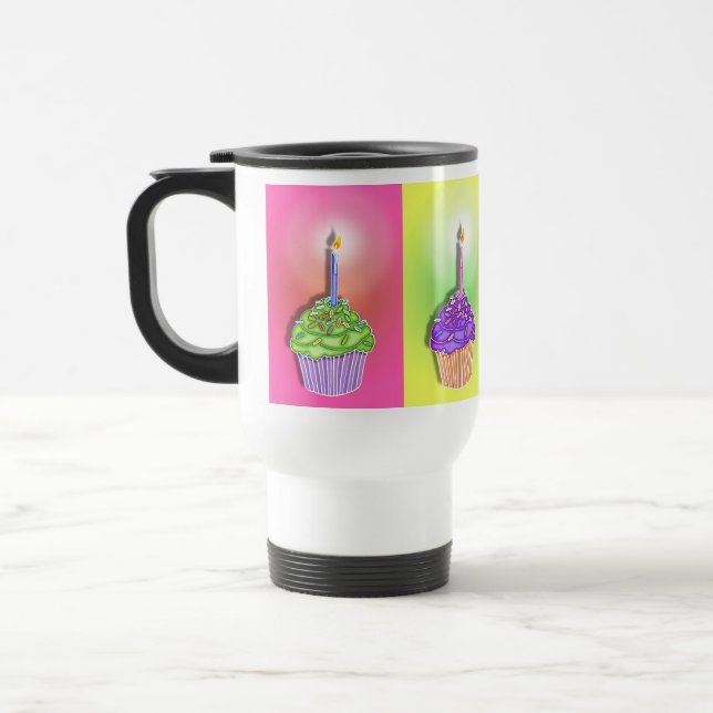 Travel mug - födelsedagmuffins resemugg (Vänster)
