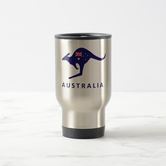 TRAVEL MUG FÖR AUSTRALIEN KÄNGURUFLAGGA RESEMUGG (Center)