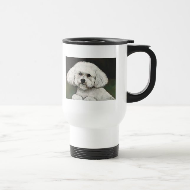 Travel mug för Bichon Frise original- hundkonst Resemugg (Höger)