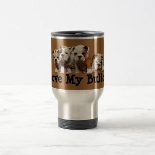 Travel mug för bulldoggvalpkärlek resemugg