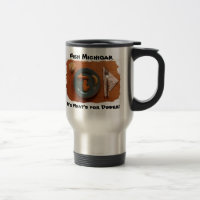 Travel mug för fiskMichigan silver