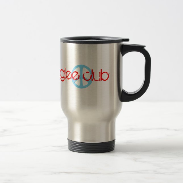 Travel mug för klubb för fredkärlekGlee Retro Resemugg (Höger)
