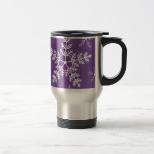 Travel mug för lila- och vitSnowflakemönster Resemugg