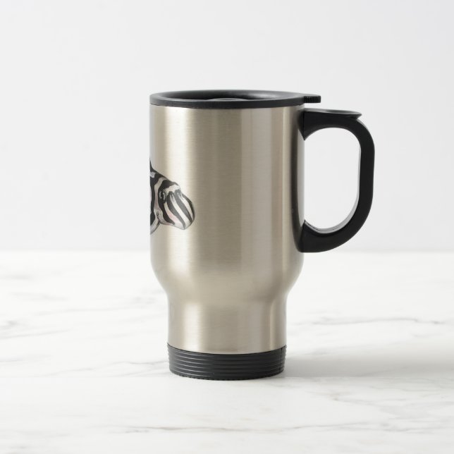 Travel mug för sebraPleco L46 havskatt Resemugg (Höger)