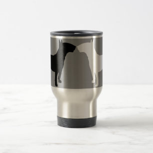 Travel mug för Silhouette för tjurTerrierdubbla Resemugg