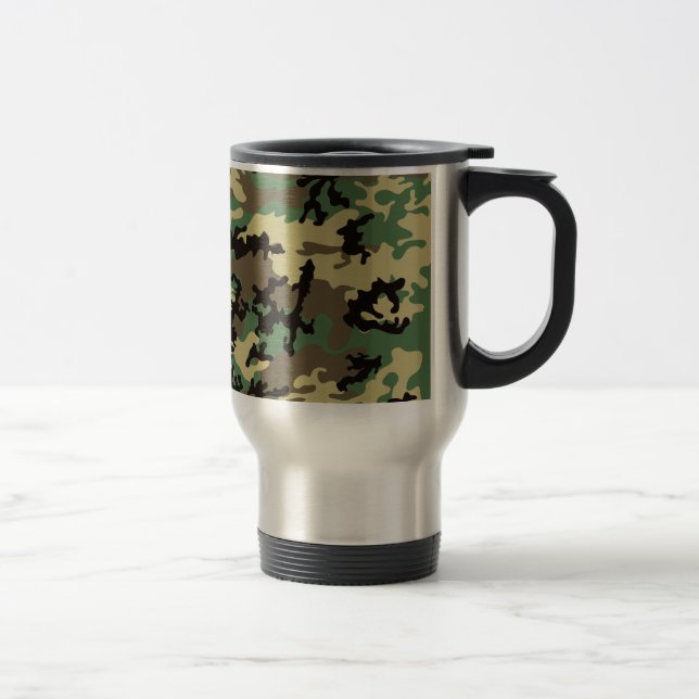 Travel mug för skogsmarkCamo rostfritt stål Resemugg (Höger)