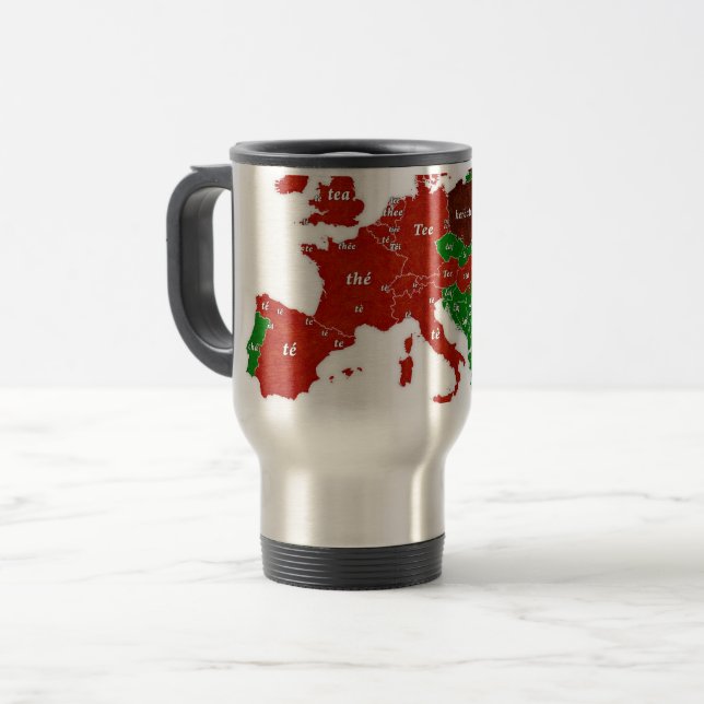 Travel mug för TeaEuropa språklig karta Resemugg (Framsida vänster)
