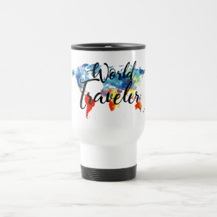 TRAVEL MUG FÖR VÄRLDSHANDELSRESANDEROSTFRITT ST RESEMUGG