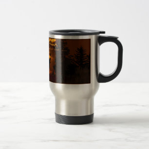 Travel mug hjort på solnedgången i orange tonar resemugg