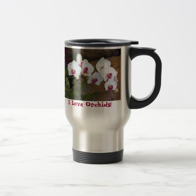 Travel mug - jag älskar Orchids! Resemugg (Höger)