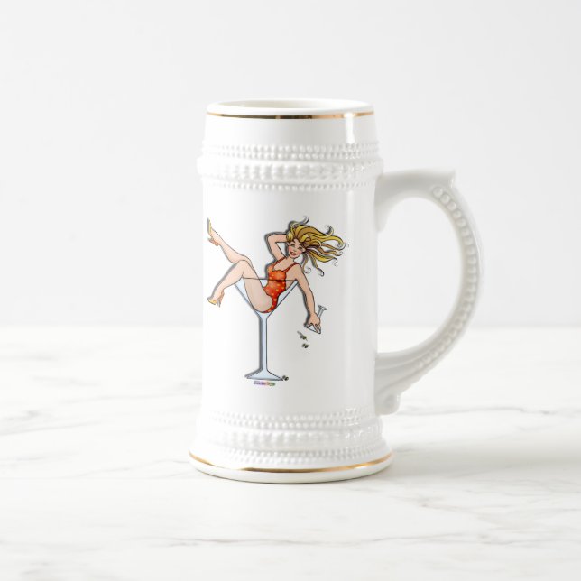 Travel mug koppar - flicka i en Martini, Olivia (Höger)
