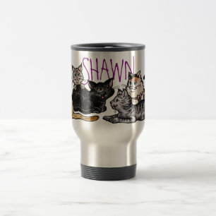 Travel mug lyckliga strykarkatter, resemugg
