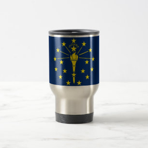 Travel mug med den statliga flagga av Indiana - Resemugg