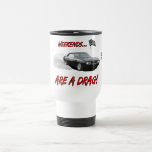 Travel mug med "helger är design för en friktion resemugg