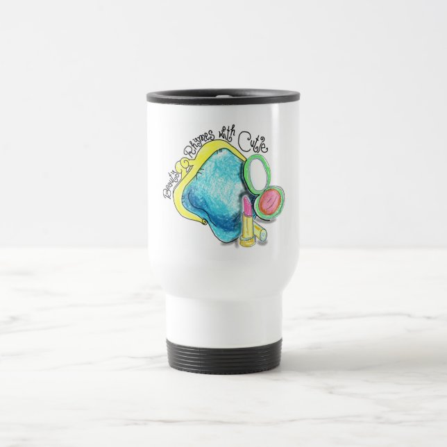 Travel mug - skönhet rimmar med Cutie Resemugg (Center)