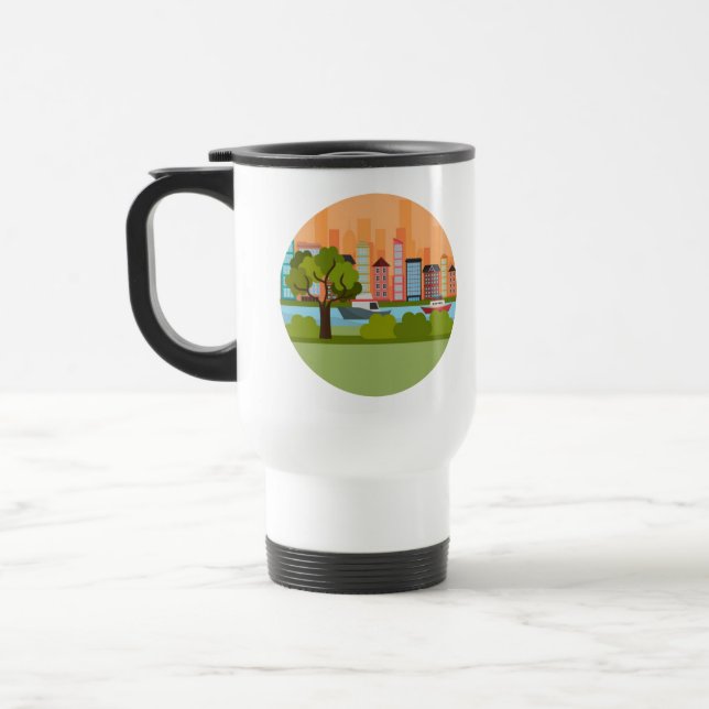 Travel Mug With A City Scene Resemugg (Vänster)