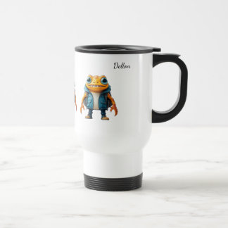Travel mug with custom name and frog image resemugg