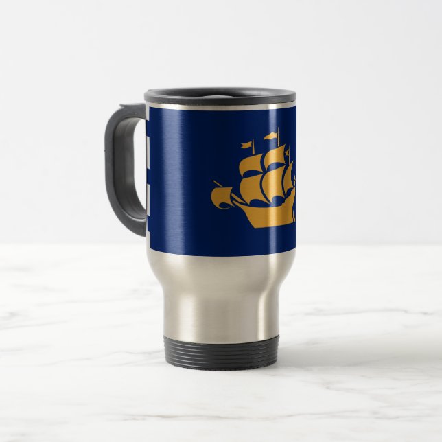 Travel Mug with Flag of Quebec City, Canada Resemugg (Framsida vänster)