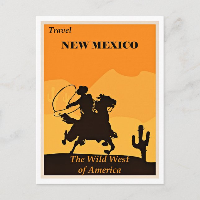 Travel New mexico, vintage Vykort (Framsida)