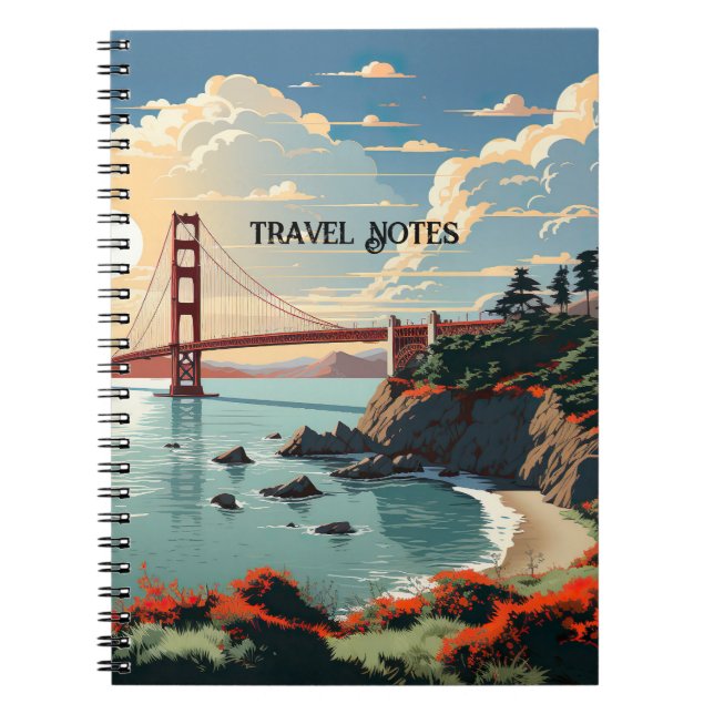 Travel Notes Journal San Francisco Anteckningsbok (Framsidan)