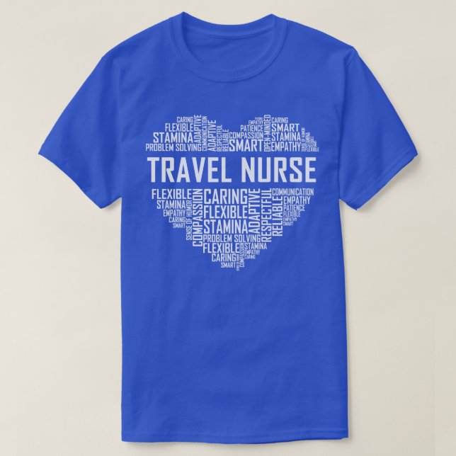 Travel Nurse Heart T Shirt (Design framsida)