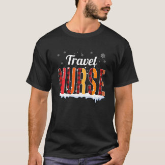 Travel Nurse jul Red Play Skriv ut RN Nurse Xm T Shirt