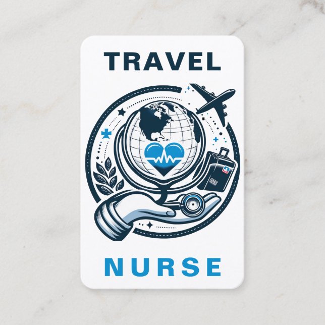 Travel Nurse RN, LVN, LPN, Caretaker Affärskort Visitkort (Framsida)