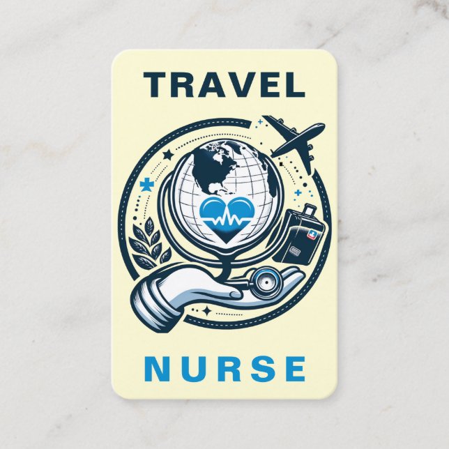 Travel Nurse RN, LVN, LPN, Caretaker Affärskort Visitkort (Framsida)