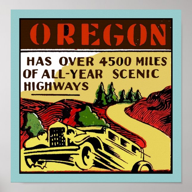 Travel Oregon Scenia Highways Poster (Framsidan)
