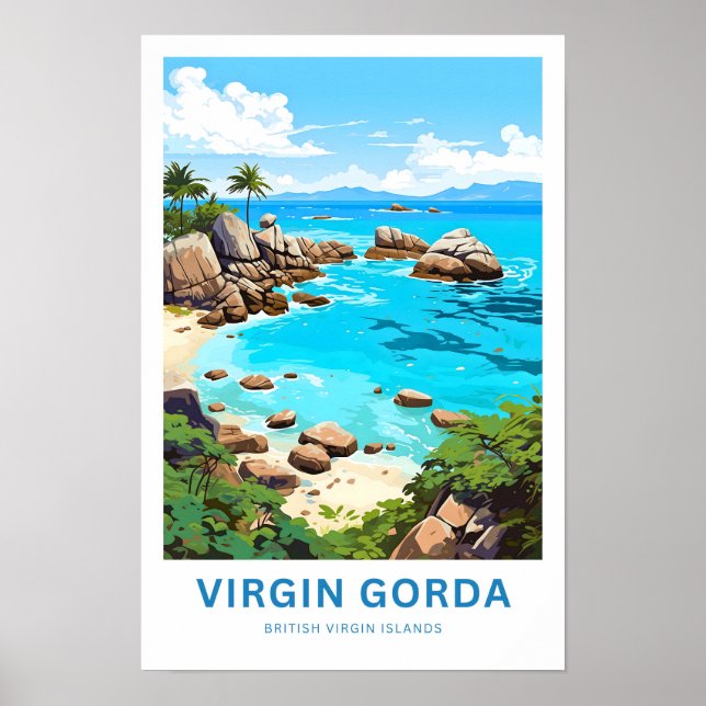 Travel på Virgin Gorda British Virgin Islands Trav Poster (Framsidan)