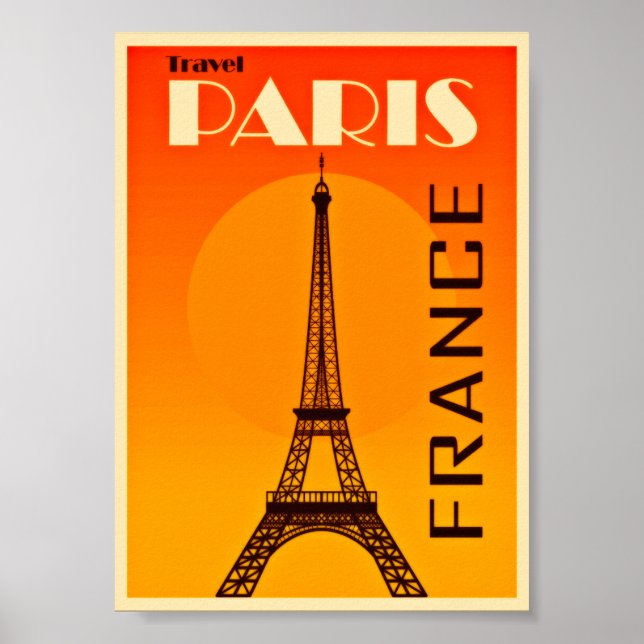 Travel Paris Retro Poster (Framsidan)