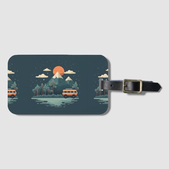 Travel Pattern Luggage Tag Bagagebricka (Framsida horisontal)