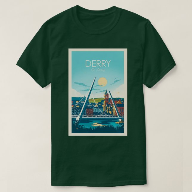 Travel Peace Bridge Derry City T Shirt (Design framsida)