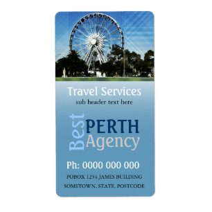 Travel Perth Wheel-etikett Fraktsedel