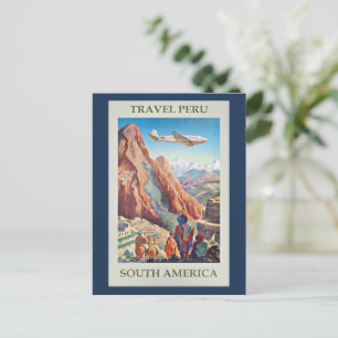 Travel Peru, vintage affisch Vykort