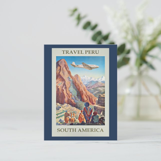 Travel Peru, vintage affisch Vykort (Stående Fram)