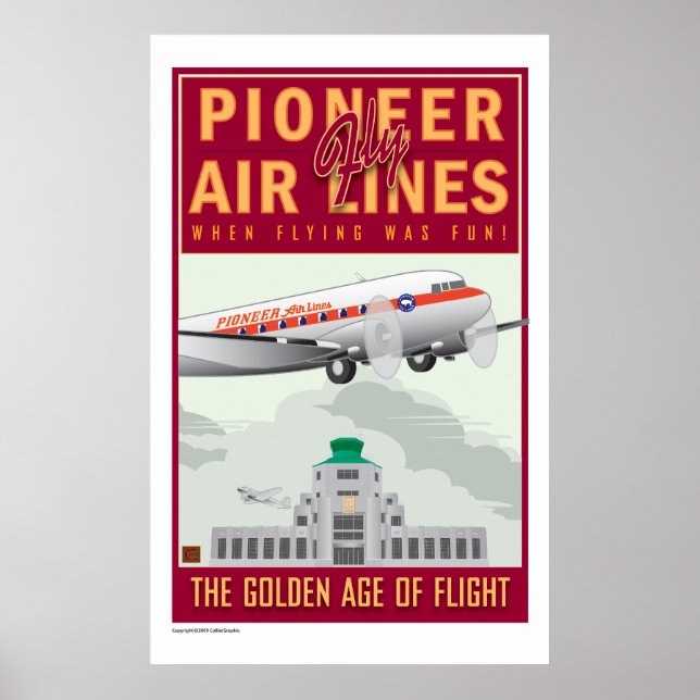 TRAVEL-Pioneer Luft Linjer Poster (Framsidan)