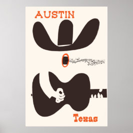 Travel Poster för Austin, Texas.