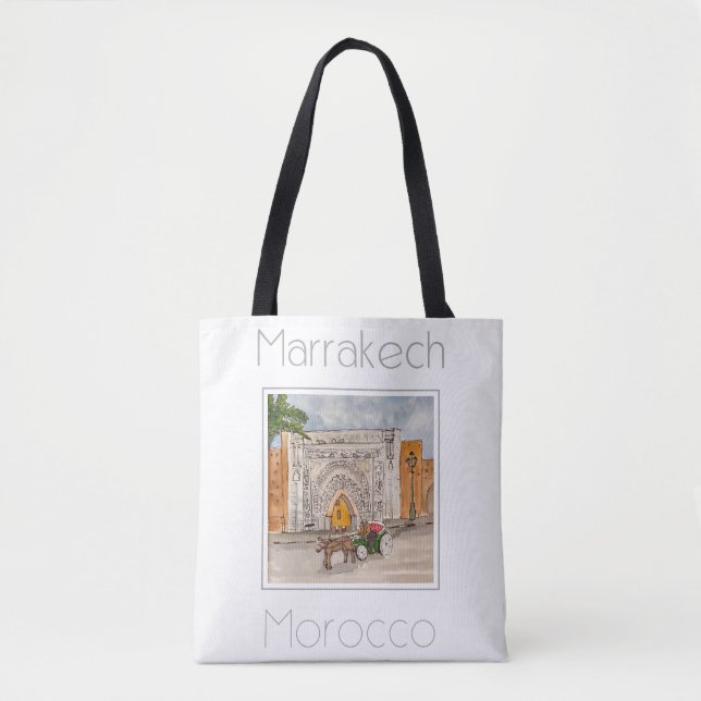 Travel Poster for Marrakech Marocko Tygkasse (Framsida)