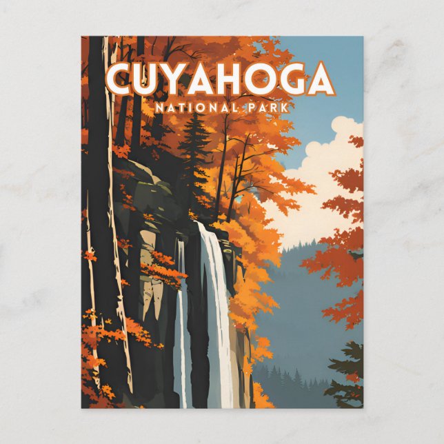 Travel Poster för nationalparken Cuyahoga Vykort (Framsida)