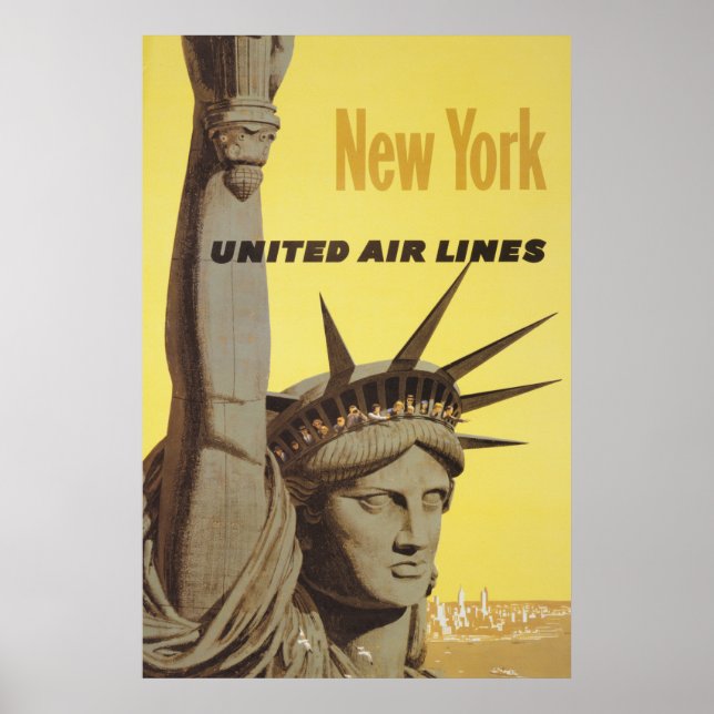 Travel Poster for New York, United Luft Linjer (Framsidan)