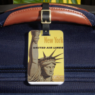 Travel Poster for New York, United Luft Linjer Bagagebricka