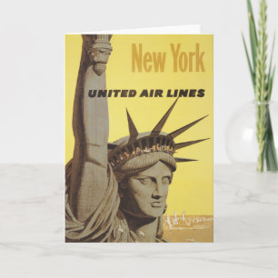 Travel Poster for New York, United Luft Linjer Kort