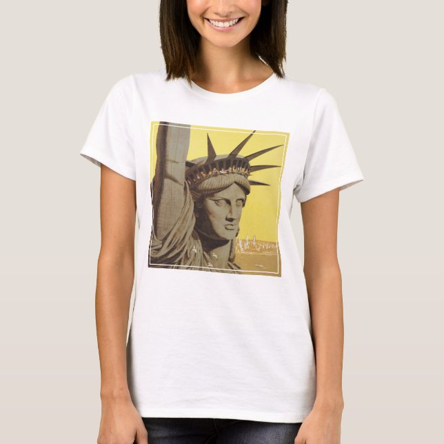 Travel Poster for New York, United Luft Linjer T Shirt (Framsida)