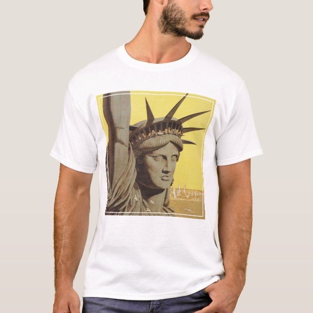 Travel Poster for New York, United Luft Linjer T Shirt (Framsida)